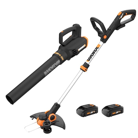 Worx Power Share 20V GT 3.0 Trimmer and Turbine Blower, Batteries and Charger Included WG928